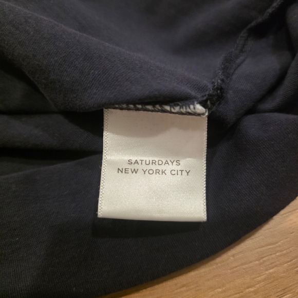 Saturdays NYC Slash Logo Short Sleeve Printed Shirt Men's Small Black Rare - Picture 3 of 9